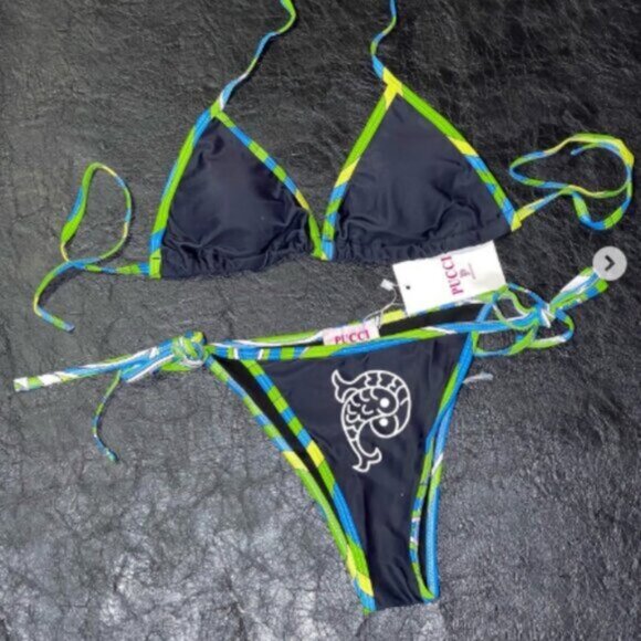 Emilio Pucci Dresses & Skirts - Emilio Pucci Black and Neon Bikini